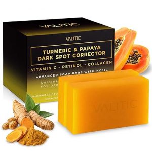 VALITIC Papaya and Turmeric Kojic Acid Soap Bar - Dark Spot Corrector Skin Care Cleansing Bar